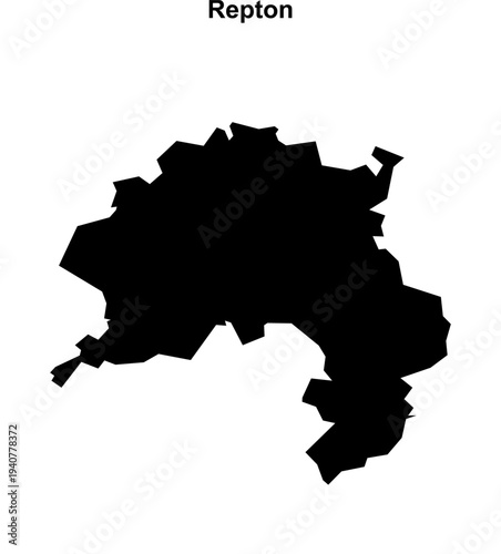Repton (England) blank outline map