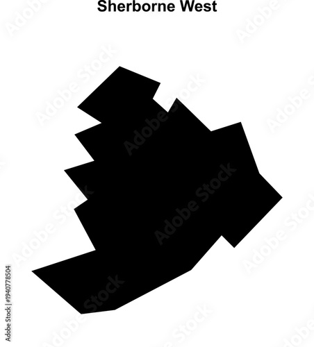 Sherborne West (England) blank outline map