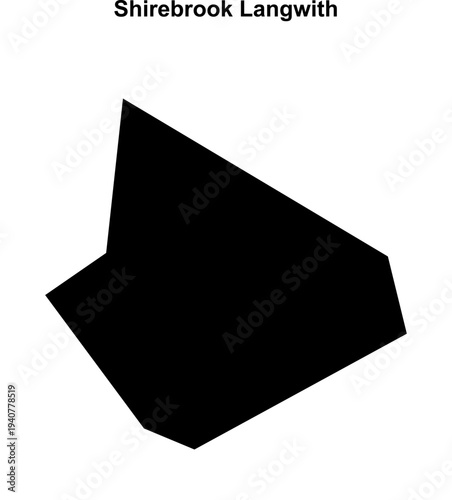 Shirebrook Langwith (England) blank outline map