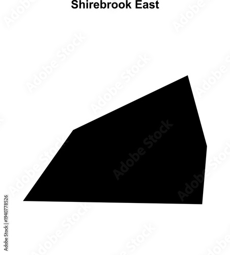 Shirebrook East (England) blank outline map