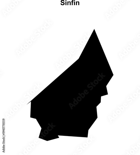 Sinfin (England) blank outline map