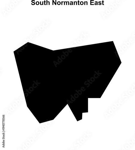 South Normanton East (England) blank outline map