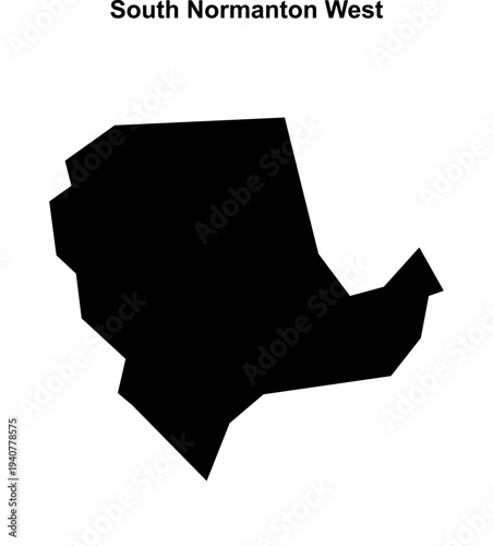 South Normanton West (England) blank outline map