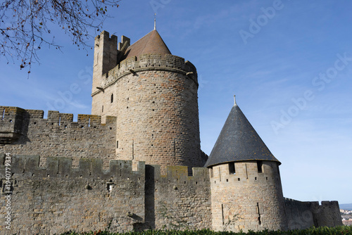 The City of Carcassonne. a medieval architectural ensemble located in the French city of Carcassonne in the Aude department, Occitanie region.