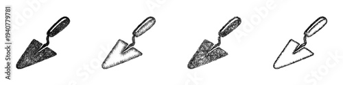 Sketch trowel icon design set