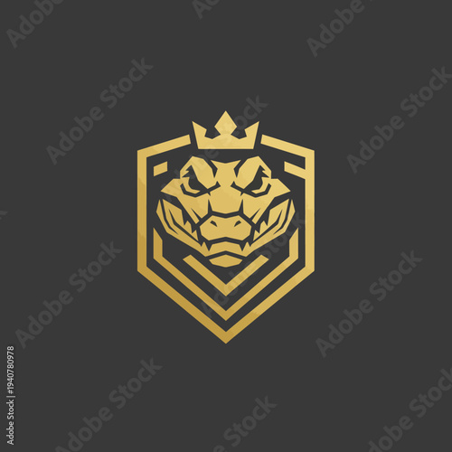 Golden Lion Head Crest Logo Design 6.