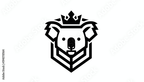 Koala Bear Logo Design Illustration.