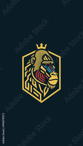 Lion Head Crest Logo Design Element.