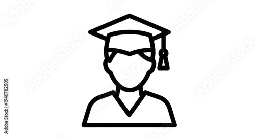 Graduation Cap Icon Symbolizing Education and Achievement.