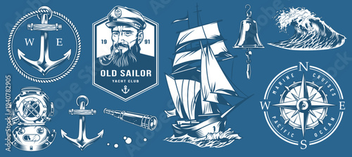 Vintage nautical theme design