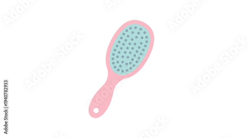 Flat vector icon of a hair brush, isolated object, simple flat design, pastel color scheme
