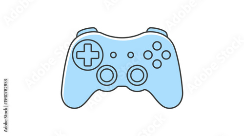 Flat vector icon of a generic game controller with outline style, isolated single object