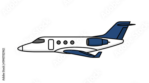 Flat vector icon of a commercial passenger jet airplane, isolated object, modern flat and outline style