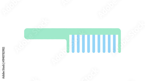 Flat vector icon of a hair comb, isolated object, simple flat design, pastel color palette