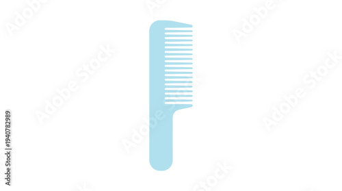 Flat vector icon of a hair comb, isolated object, simple flat design, pastel color palette