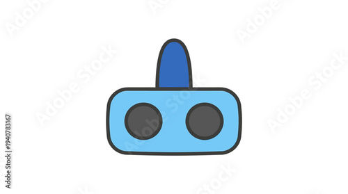 Flat vector icon of a virtual reality headset, minimal flat design with outline stroke