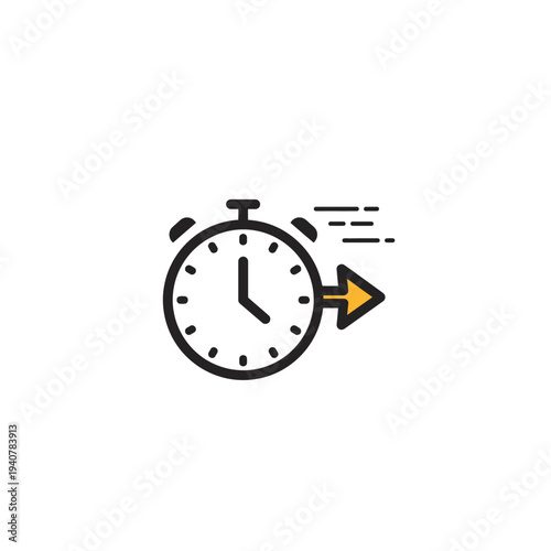 Fast Clock Icon Showing Time Passing Quickly.