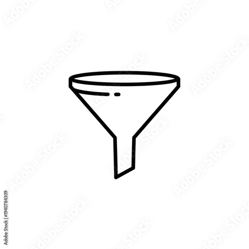 Minimalist Funnel Illustration A Simple Tool for Filtering and Separating.