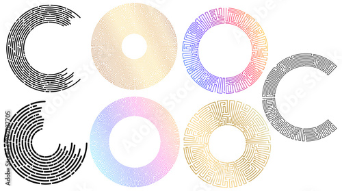 Circular Maze Pattern Vector