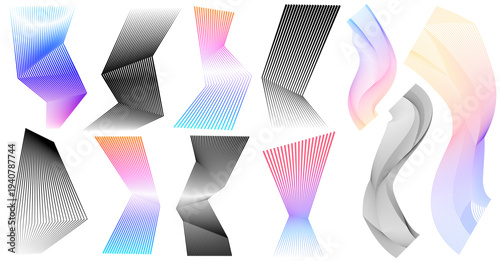 Angular Wave Lines Vector Shapes