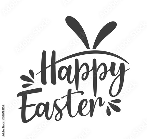 Handwritten Happy Easter typography lettering