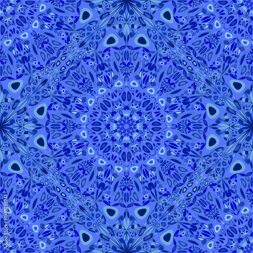 Geometrical blue flower mandala ornament pattern background design