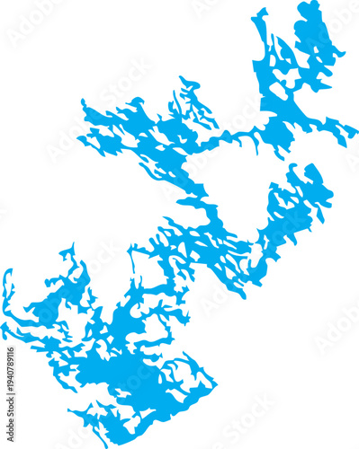Lake Saimaa Map Shape Blue Fill Silhouette in Sweden Vector Illustration