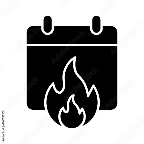 Calendar + small streak flame