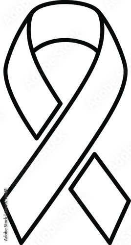 A ribbon representing awareness for a cause, isolated on a white background