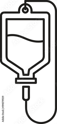 IV drip bag with fluid, medical infusion and intravenous therapy