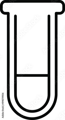 Medical test tube icon with liquid level isolated on white background style