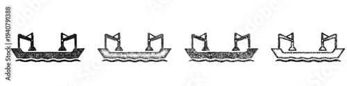 Sketch bulk carrier icon design set