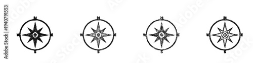 Sketch navigation compass icon design set