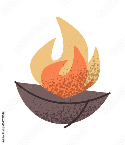 Traditional Greek burning torch element