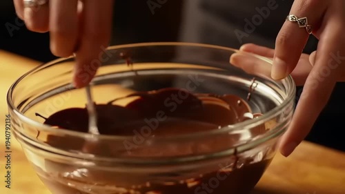 Wallpaper Mural Stirring melted chocolate in glass bowl. Torontodigital.ca