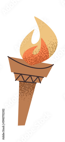 Greek torch burning flame element