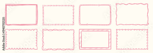 Frame Border Set Handdrawn Doodle
