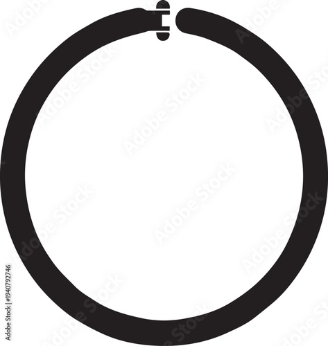 Hinge Bangle Bracelet Silhouettes Minimalist Vector