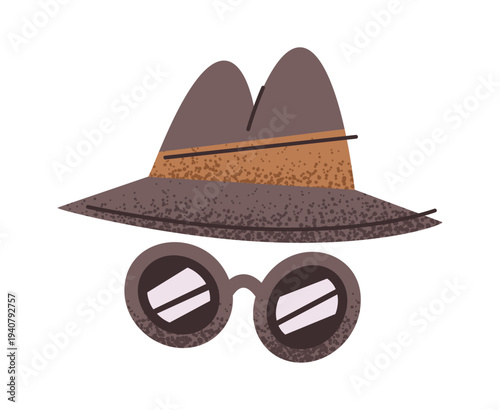 Hat and sunglasses criminal disguise