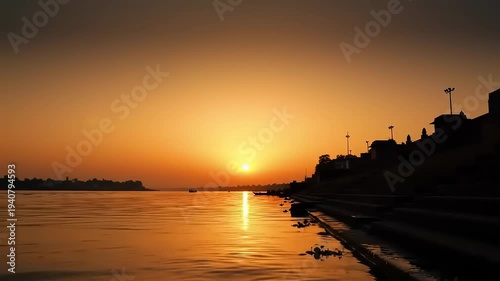Wallpaper Mural Sunrise over Ganges River with India. Torontodigital.ca