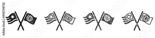Sketch diplomacy icon design set