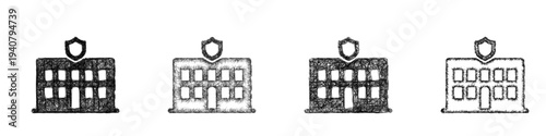 Sketch consulate icon design set