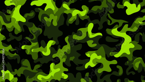 Seamless camouflage pattern with skull and bones for halloween design viewed from directly above in a digital illustration