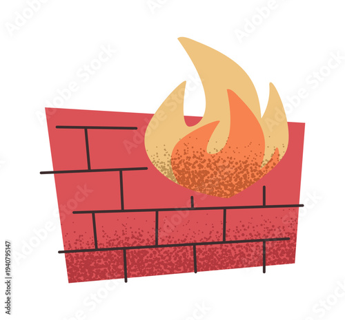 Burning brick wall cyber attack