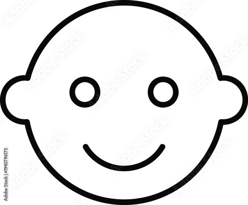 Baby face smiling icon representing childhood innocence and newborn happiness