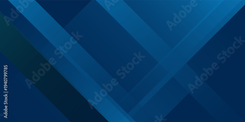 Abstract Blue Geometric Background with Overlapping Diagonal Layers and Professional Corporate Style. vector illustration