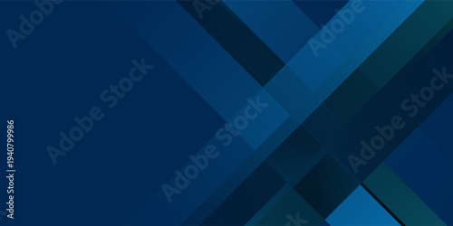 Abstract Blue Geometric Background with Overlapping Diagonal Layers and Professional Corporate Style. vector illustration