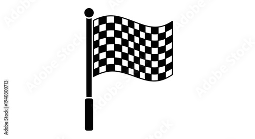 Checkered Racing Flag on Pole.