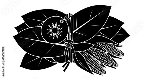 Black and White Illustration of Butterfly.