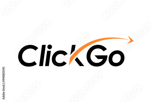 ClickGo logo with orange arrow symbol.